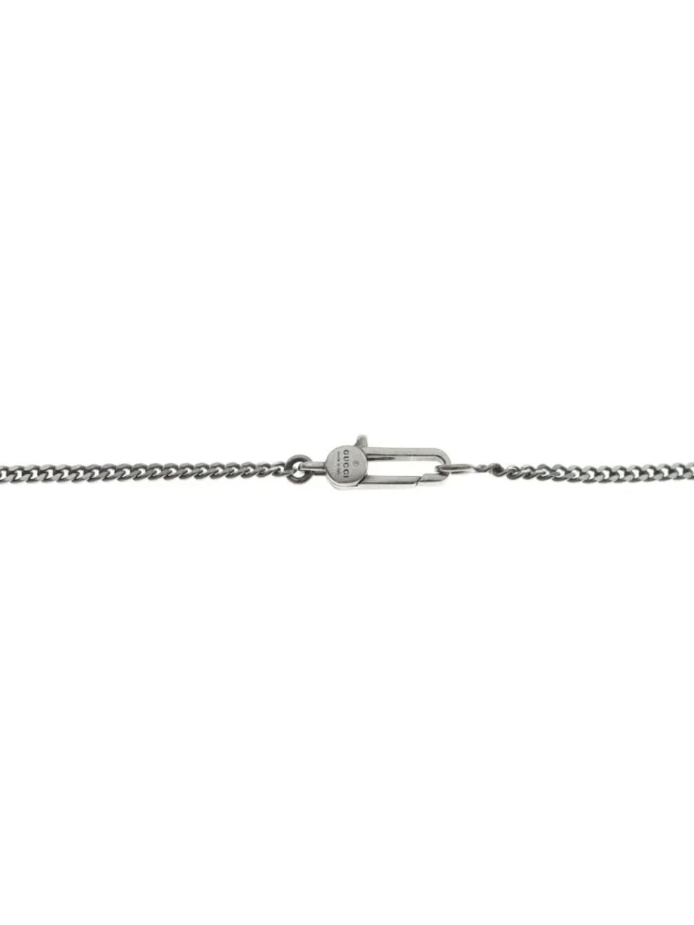 Gucci Ghost Skull Motif Top Chain Necklace Silver